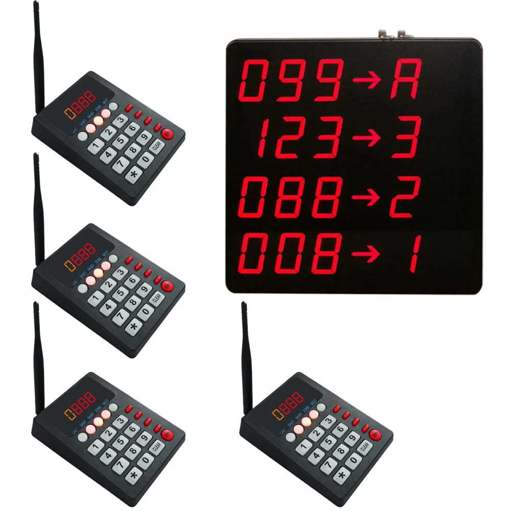 Ycall Simple Take A Number Calling System Wireless Restaurant Pager Queue Management Machine Keyboard with Big Screen