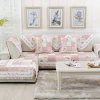 Spring and Autumn Cotton Sofa Cushion Quilted Rural Fresh and Elegant Non Slip Small Flower Lovely Girl Combination Sofa Cover 1