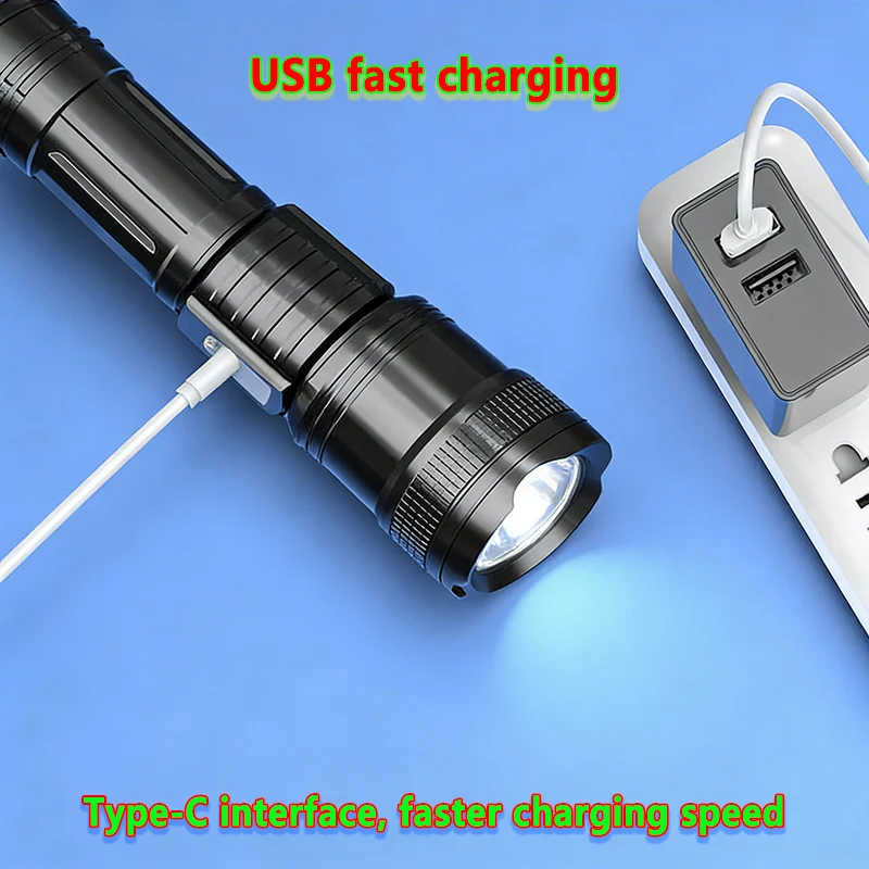 Ultra-Bright Rechargeable LED Tactical Flashlight - Long Range, Waterproof Torch for Outdoor Adventures & Emergencies