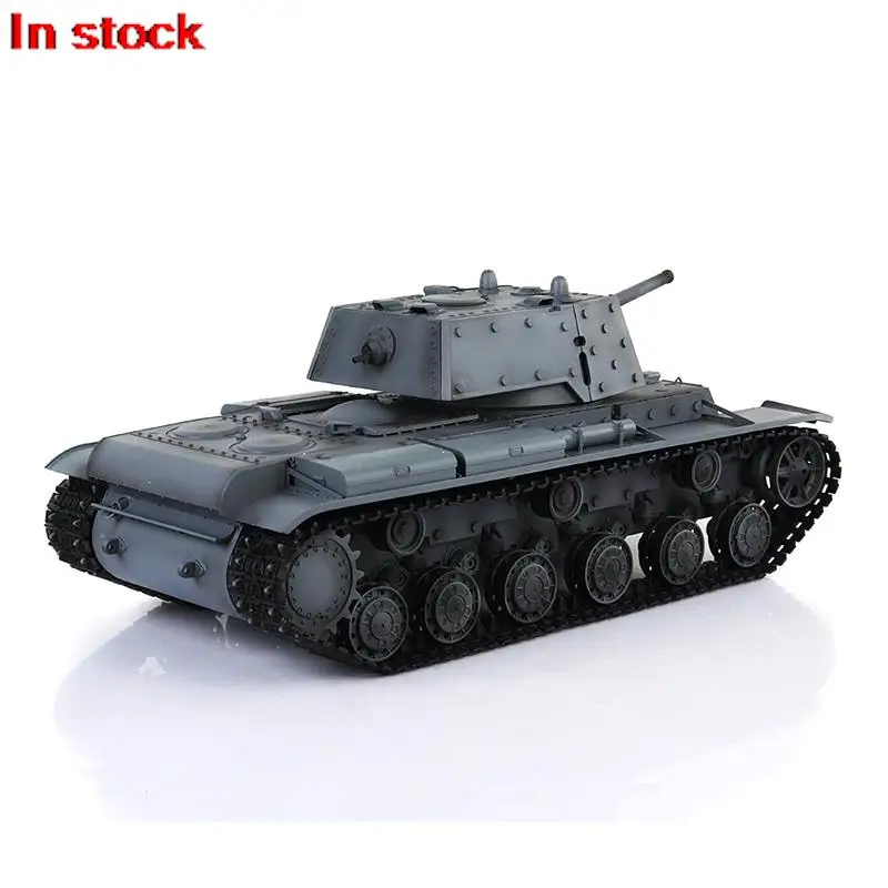 HENG LONG 1/16 grigio 7.0 plastica KV-1 RC Tank FPV 3878 360 ° torretta cambio in acciaio con telecomando Army Toys Smoking TH17479