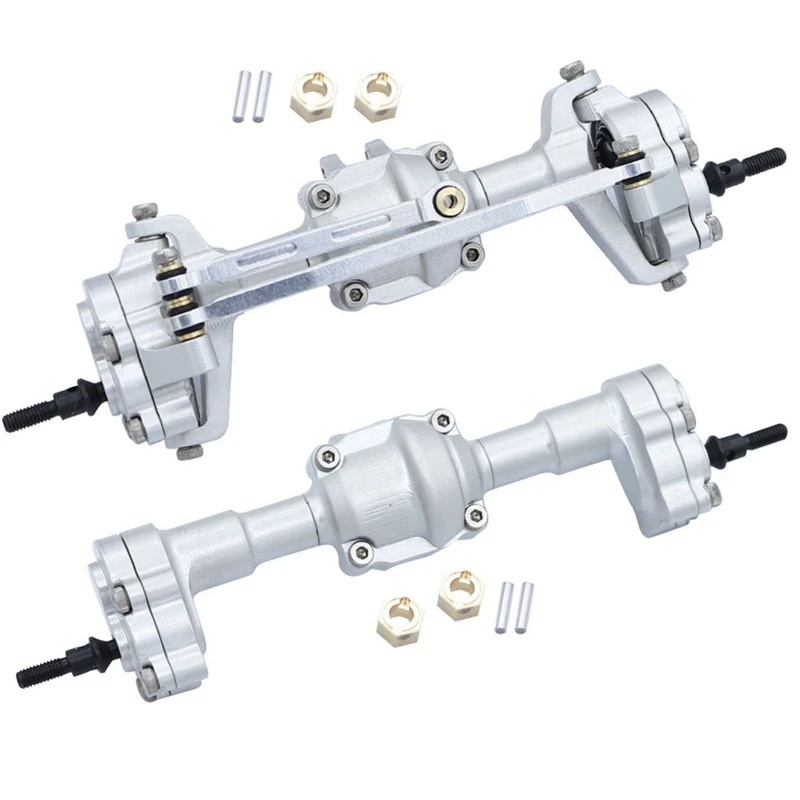 

For FMS FCX24 Complete Metal Front And Rear Portal Axle With Gear 1/24 RC Car Upgrades Parts Accessories Easy To Use -Silver