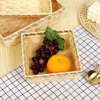 Simple Natural Color Bamboo Basket Rectangle Handmade Christmas Hamper Woven Wicker Bread Basket Home Shop Display 5