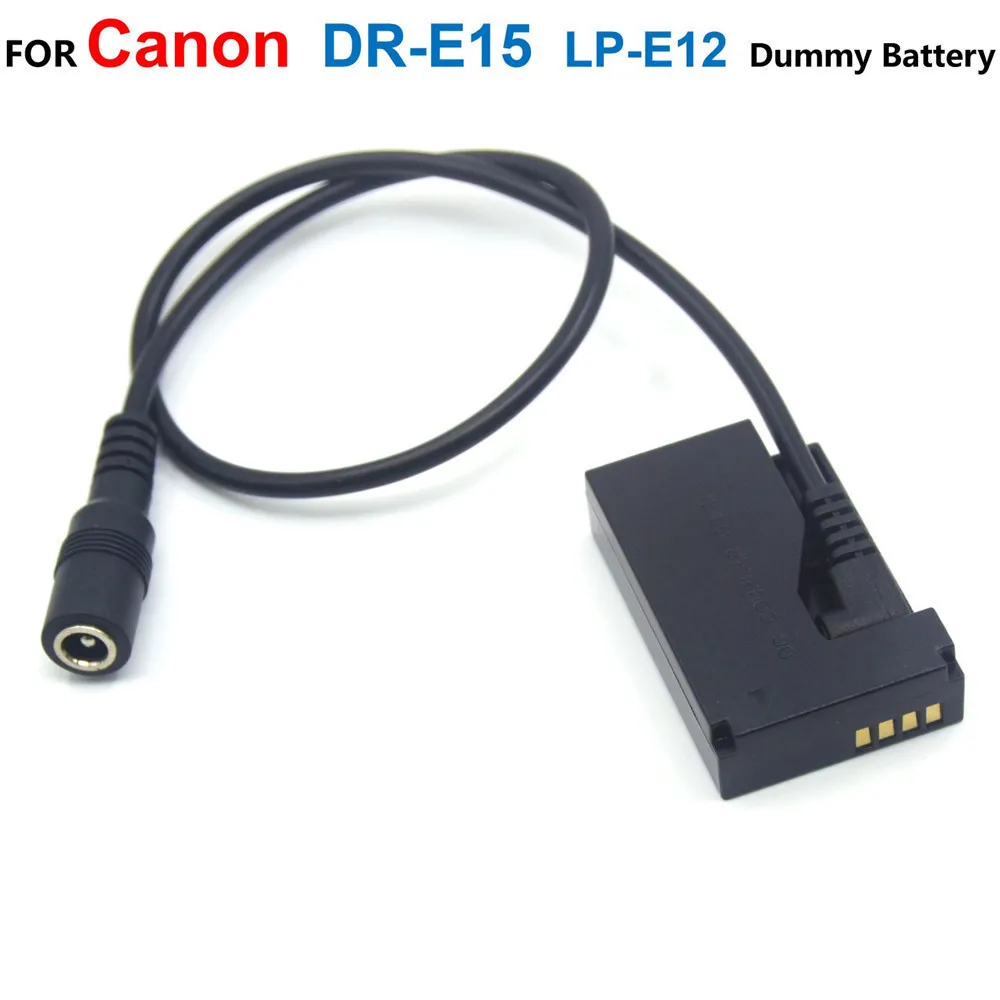 

ACK-E15 Adapter Charger+DR-E15 DC Coupler LP-E12 LPE12 Fake Battery For Canon EOS-100D Kiss x7 EOS Rebel SL1 SX70HS Camrea