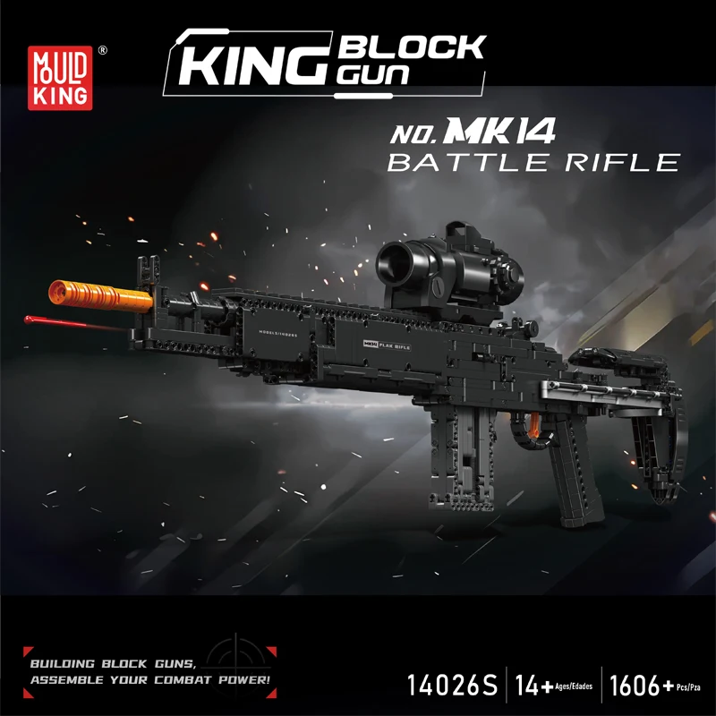 MOULD KING 14026 Technical MK14 Battle Rifle Simulation Gun