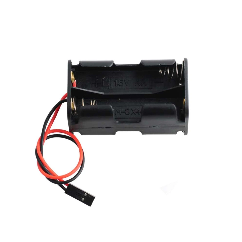 10PC 4 Cell AA Battery Holder Case Double Layer Battery Slot Box JR Connector Receiver Pack 6V for RC Model Servo Tester