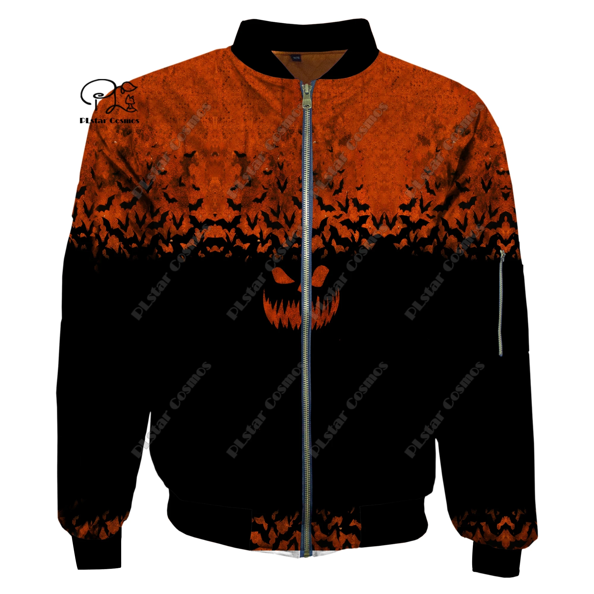Halloween horror theme 3D printing flight pilot jacket jacket sportswear winter thickened oversized casual long-sleeved KB-4