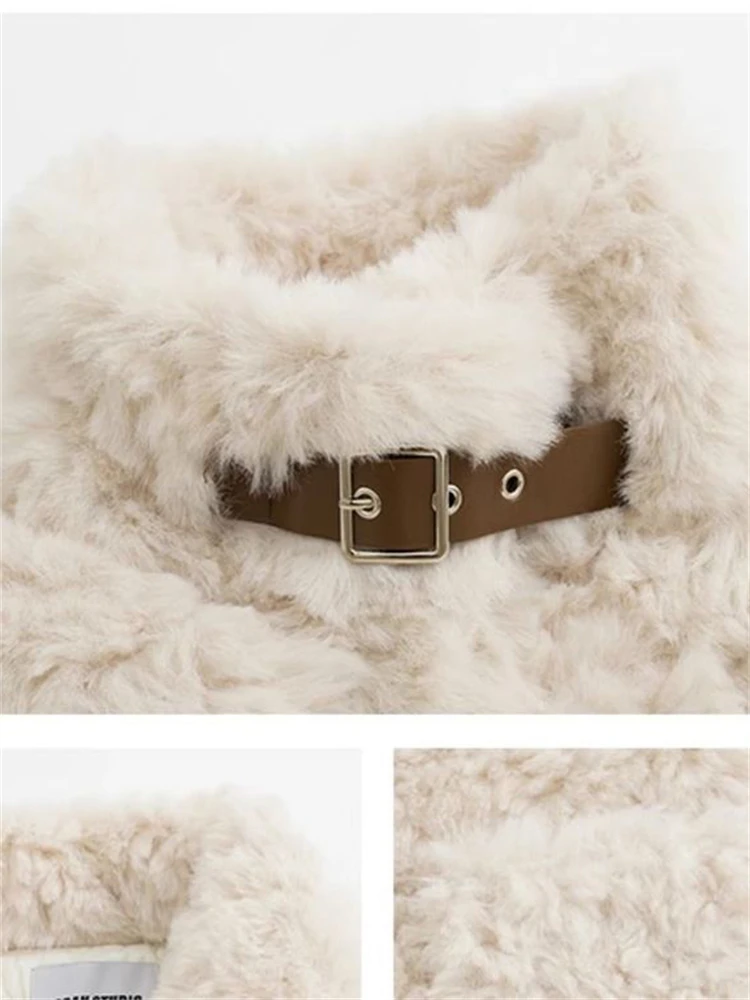 Thicken Long Lambwool Faux Fur Overcoats Stand Collar Warm Winter Chaquetas High Quality Women Jackets Korean Elegant Furry Coat