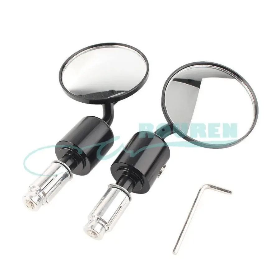 

1Pair CNC Motorcycle Universal Round 7/8" Handle Bar End Rearview Rear View Side Mirrors For Honda Yamaha Suzuki Motorbike Parts