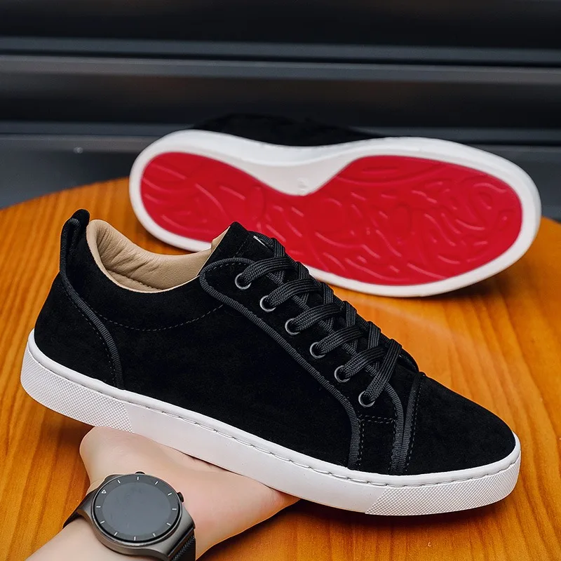 2026 New Trendy Round Toe Men Casual Flats Comfortable Non Slip Hard Wearing Sport Shoes Cross Tied Concise Lightweigh Sneakers 2