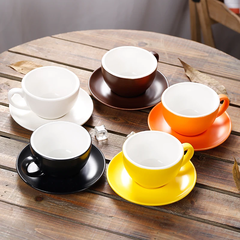 ceramic coffee cups Coffee cup set Simple 220ml Mug Cappuccino flower cups  Latte Saudi Arabia cheap hot sales