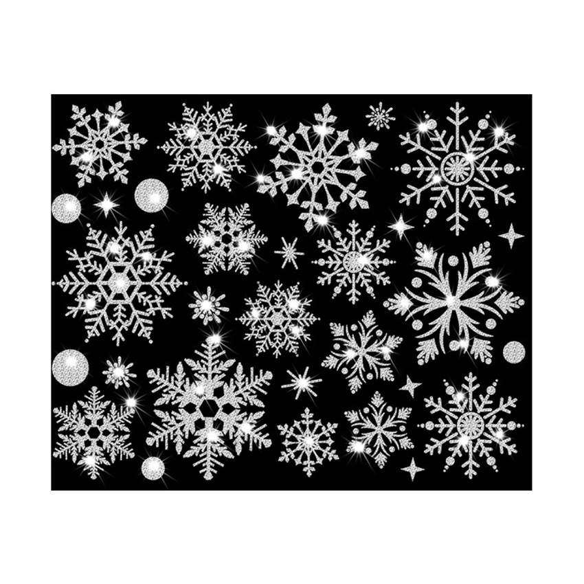 New Year Christmas Glitter Snowflake Wall and Window Stickers, wall stickers,window stickers
