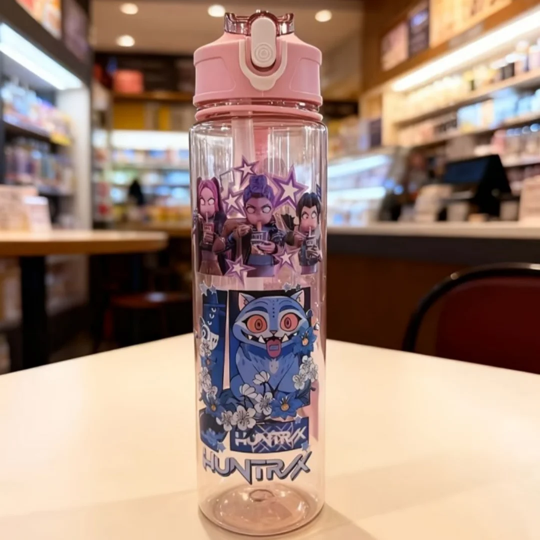 High-Capacity 750ml Portable Water Bottle with Drinking Straw - Ideal for Outdoors, School, Office, and Gym
