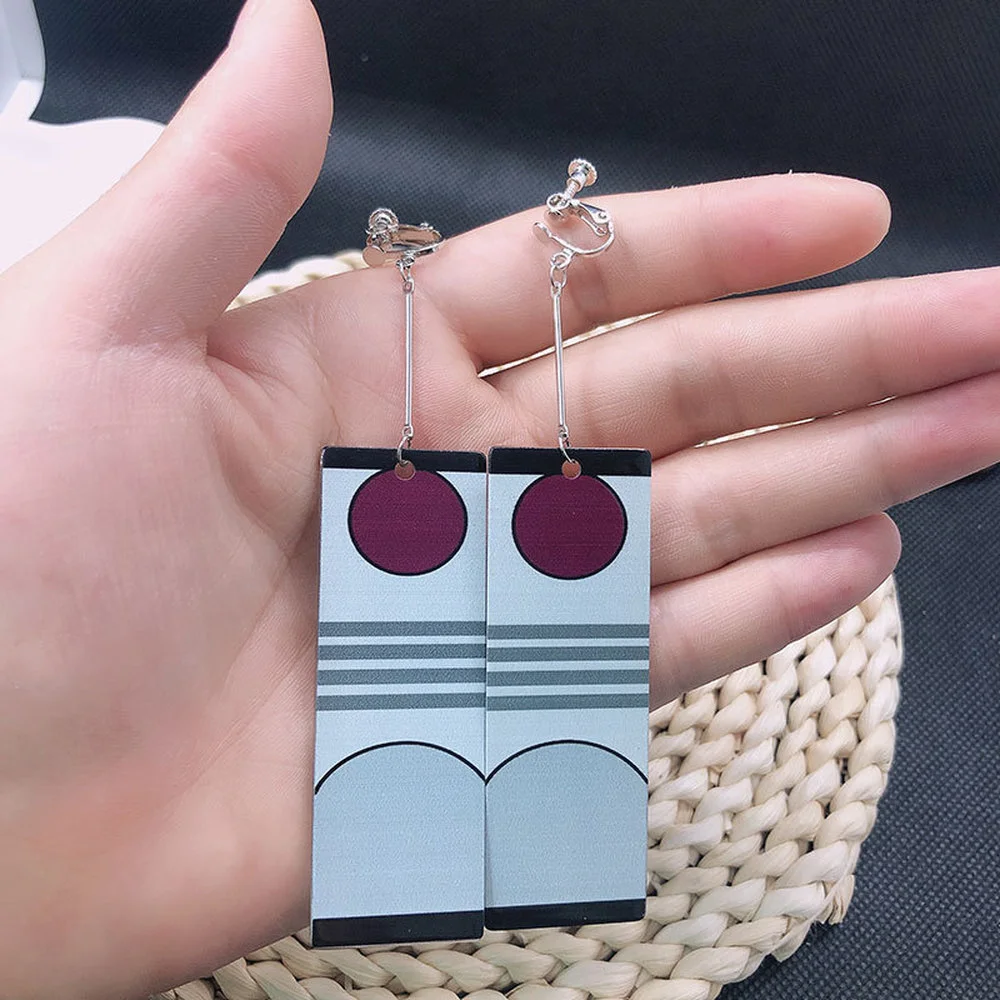Dangle Earrings Drop Earrings Acrylic Earrings Long Earrings Demon Slayer Acrylic Earrings Gothic Style Kamamon Tanjiro Ear Dangle Jewelry Gift Anime Kimetsu No Yaiba