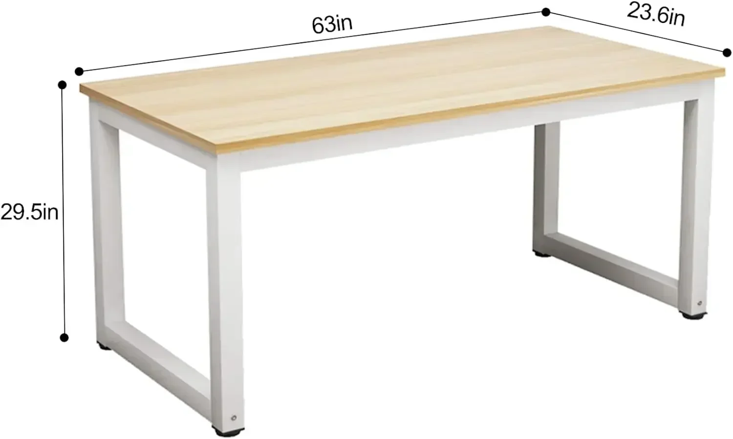 New2025-Modern Computer Desk 63 Inch Large Office Desk, Writing Study Table for Home Office Desk Workstation Wide Metal