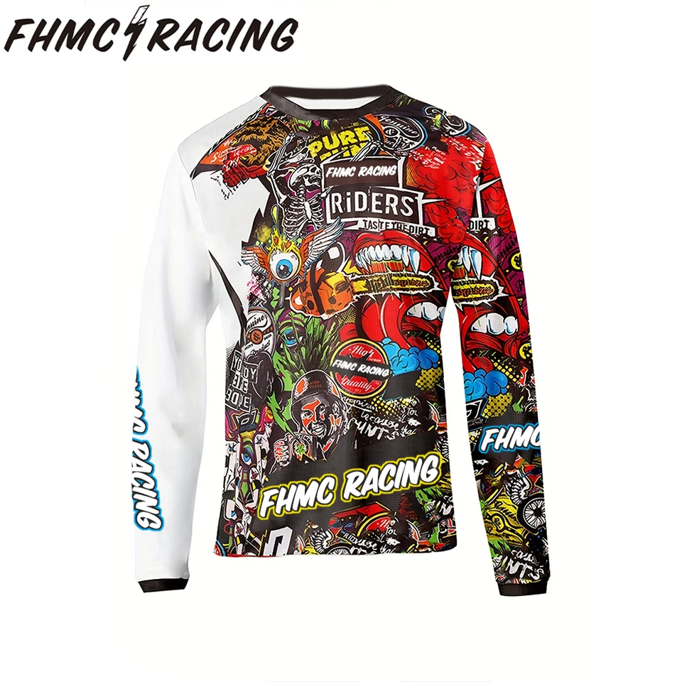 Maillot VTT Motocross Cyclisme Manches 3/4 - Descente MX BMX - Multicolore - Unisexe - Neuf