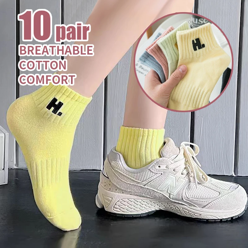 

Носки женские велосипедные 10 пар, хлопок, Нескользящие, дышащие, для бега, походов, велоспорта, отдыха на природе