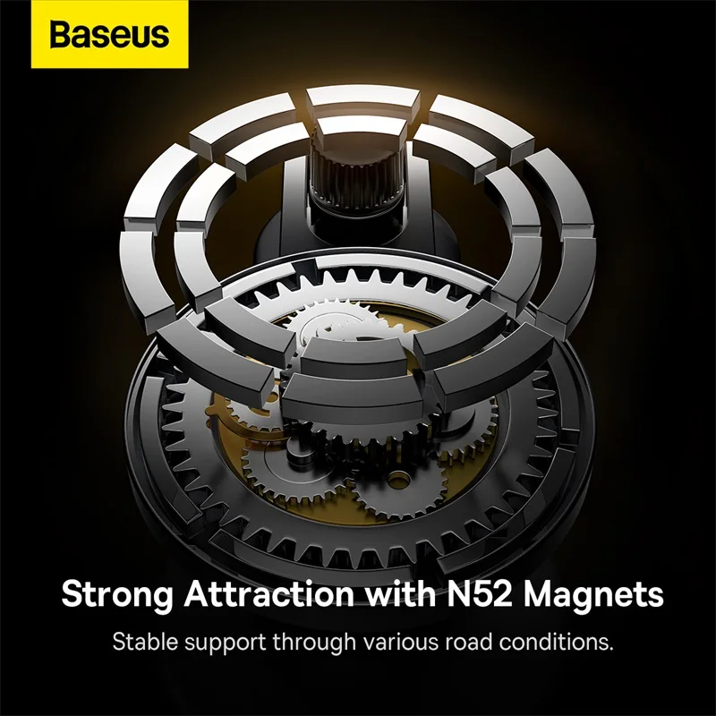 Baseus T-Space Series Folding Metal Car Mount Magnetic Phone Holder Frost Silver 6