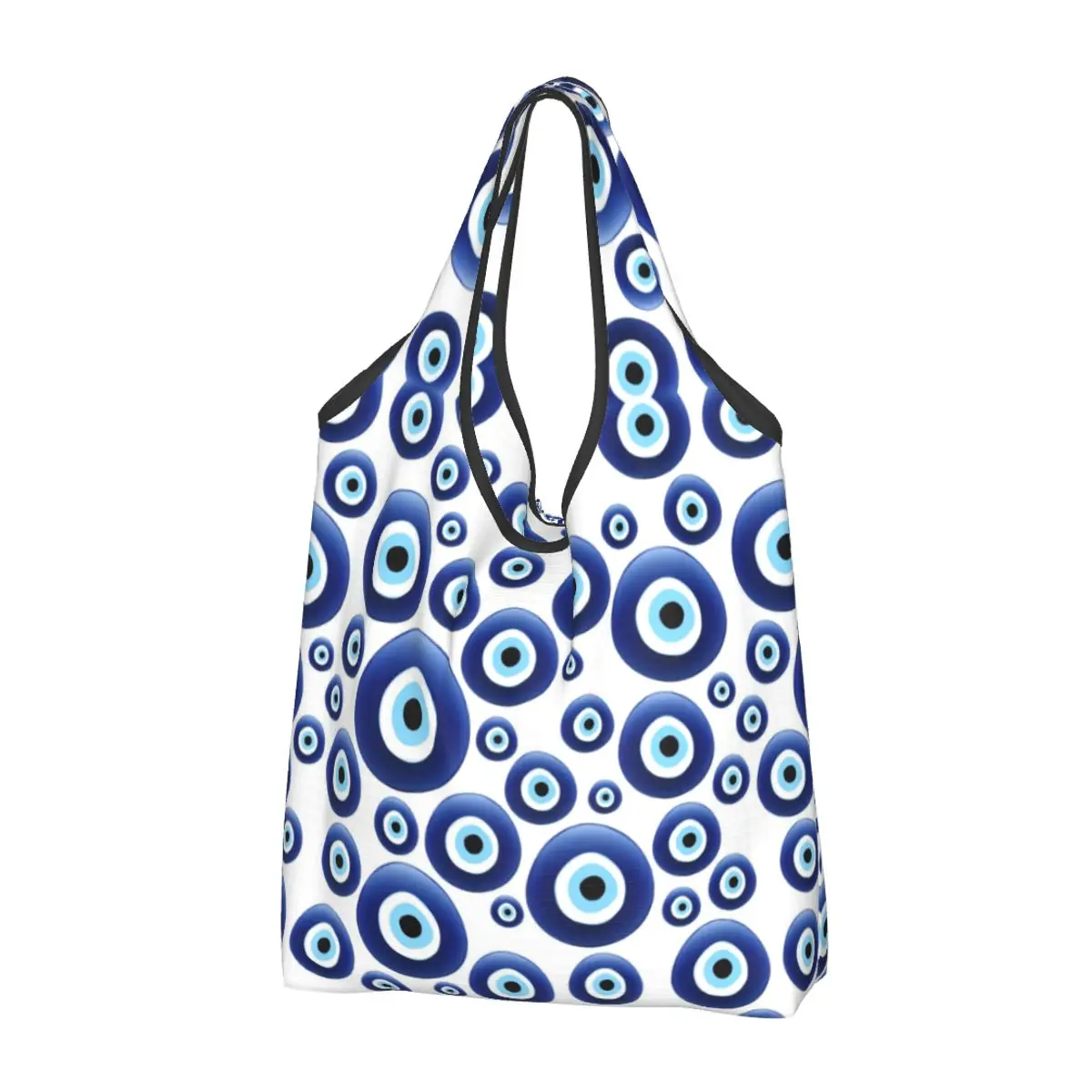 

Evil Eye Grocery Tote Shopping Bag Women Funny Mediterranean Culture Shoulder Shopper Bag Large Capacity Handbag