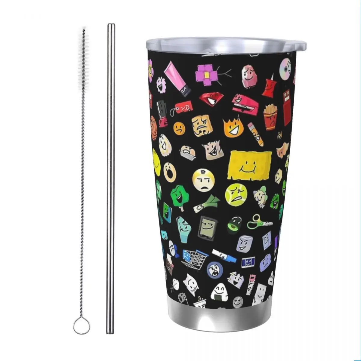 Battle For Dream Island Bfb Tpot Full Cast Tumbler Tazze Da Caffè Con Isolamento Sottovuoto Con Coperchio Tazza Da Tè In Paglia Bottiglia D'Acqua, 20O