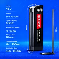 Batterie Silverfish longue portée 48V 20Ah 4PIN, Pack Lithium-Ion pour Conversion de vélo 1000W 500W, pour les déplacements en ville avec chargeur 5