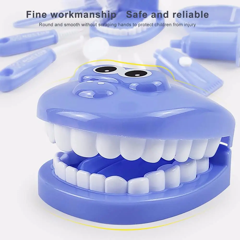 Learing Toys Simulation Dentist Kit Brush Their Teeth Check Teeth Model Set Doctor Toy Kids Pretend Play Dentist Learing Toys