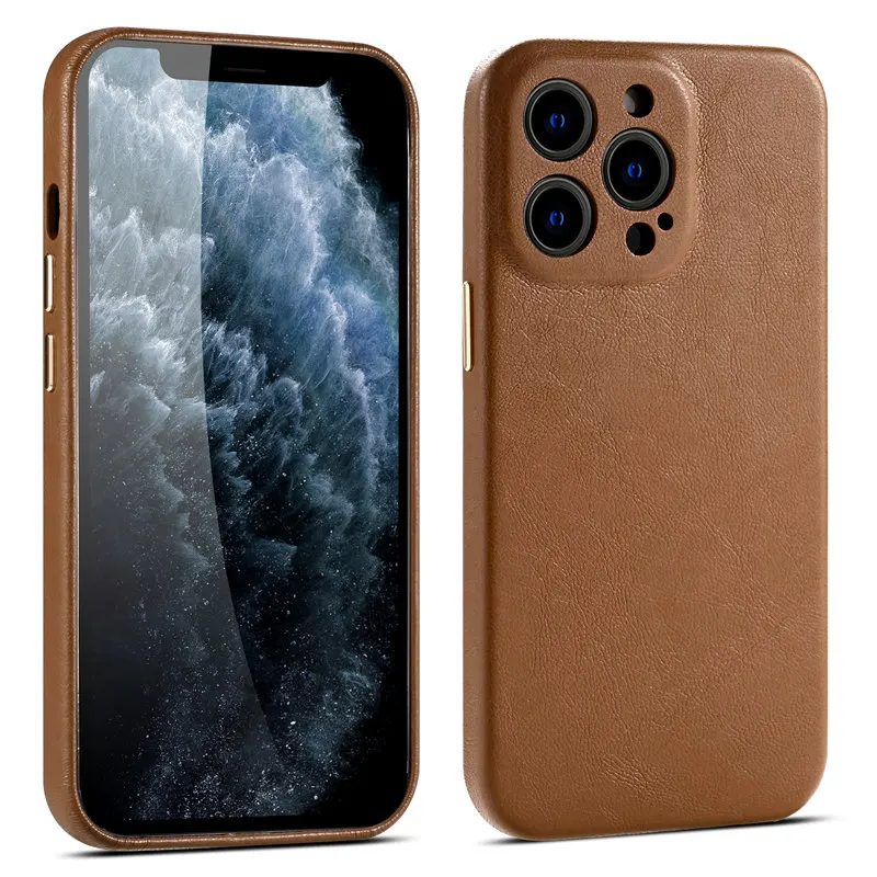 clear iphone 11 Pro Max case Luxury Genuine PU Leather Phone Case For iPhone 13 Pro Max 12 11 XS Max XR X 7 8 Plus Shockproof Lens Protection Business Cover leather iphone 11 Pro Max case