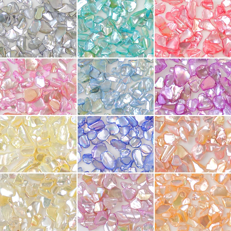 12 Gitter, natürlicher Abalone-Muschelstein, Nagelkunst-Dekoration, 3D, unregelmäßige Scheibenfragmente, Flocken, Nagel-Charms, Maniküre-Zubehör – Detail 6
