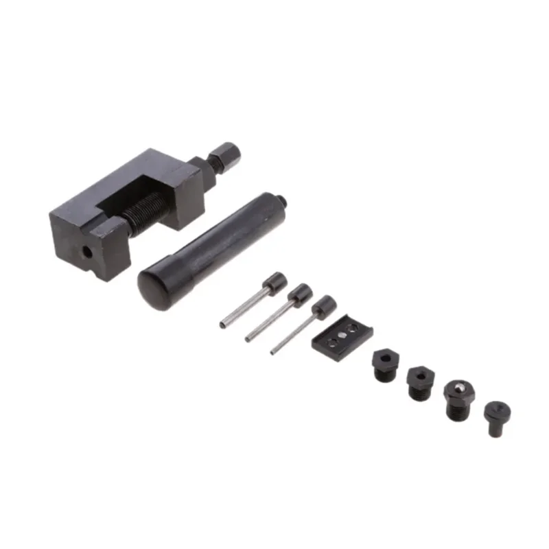 Motorcycle 4 Pins Chain Cutter Breaker Splitter Riveting Tool Rivet Repair Set For Chain 415/420/428/520/525/530/630 Motorbike