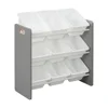 3-Tier Organizer with 9 Bins, Toy Storage, Grey/White 1
