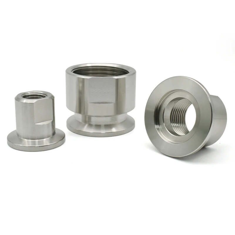 Rosca Interna Junta de Flange de Vácuo Borda Fresada Junta de Rosca Interna Aço Inoxidável Kf16 Kf25 Kf40kf50 pt