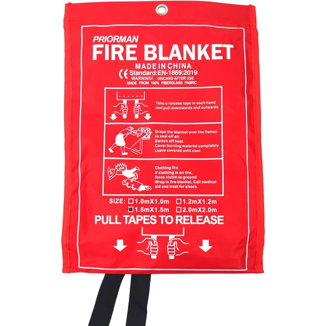 Coperta Antincendio 1.5x1.5m In Fibra Di Vetro - Per Cucina, Camino, Auto - Foto 9