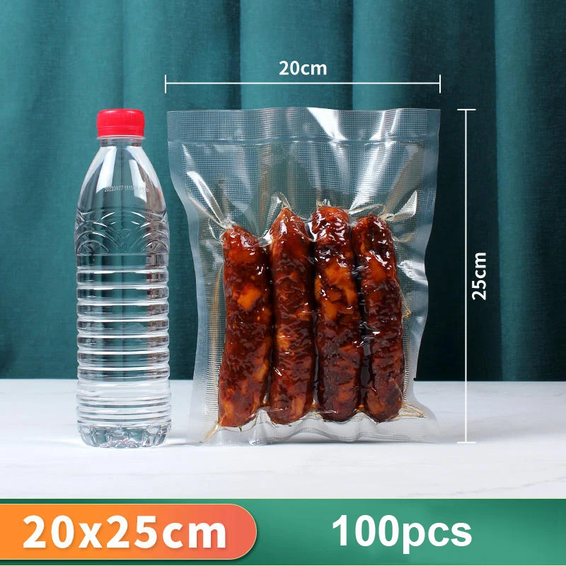 100 PCS emballage sous vide alimentaire sac en plastique