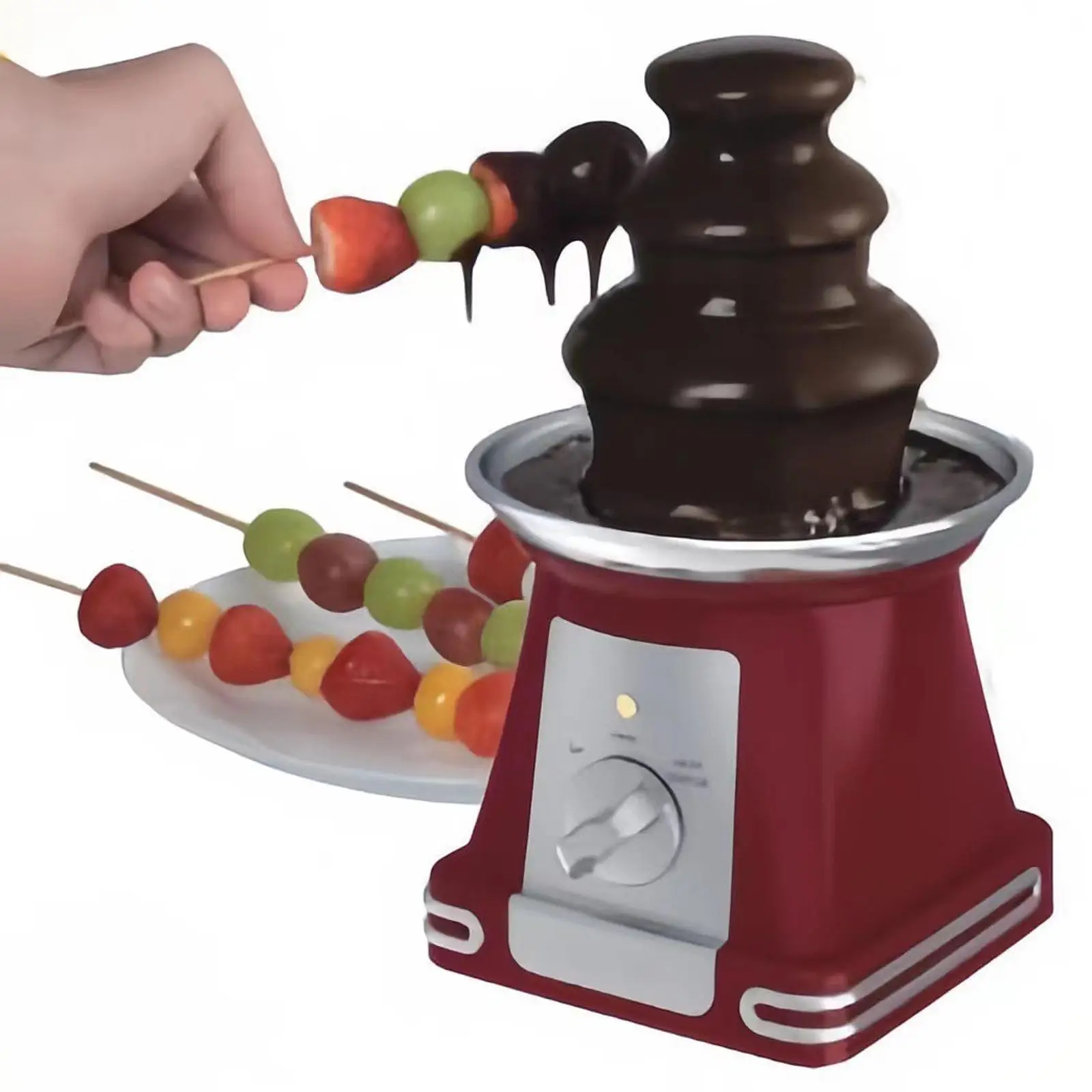 3 Tier Electric Chocolate Fondue,Melts Cheese Candy 9 inch Tall Fountain Machine for Parties,Birthdays,Parties and Events
