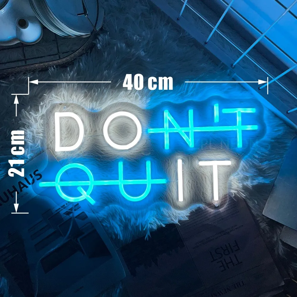 네온 사인 DON'T QUIT DO IT 네온 Led 사인 영감 따옴표 게임 룸 침실 장식 벽 예술 동기 부여 네온 불빛 체육관 교실