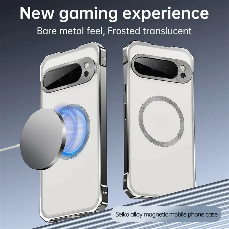Full Body Metal Bumper with Magsafe Compatibility - Shockproof & Wireless Charging Protective Case Cover