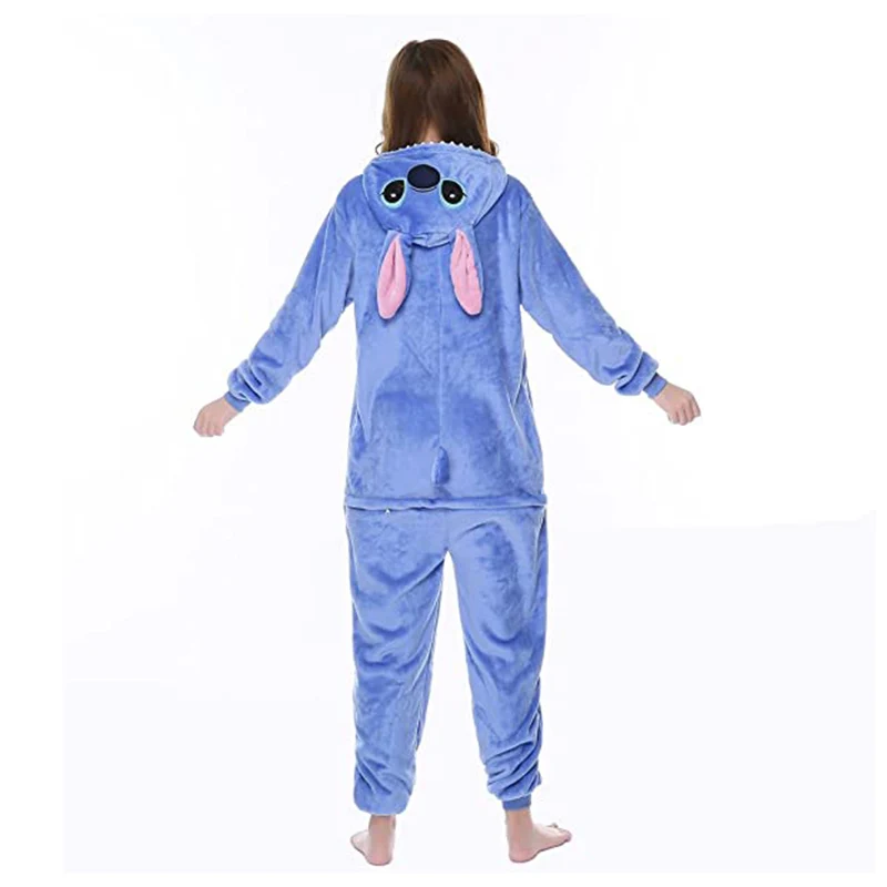 Cosplay Costumes Lilo Stitch Women Cosplay Jumpsuit Kigurumi Pajamas Stitch Cute Child Hooded Sleepwear Halloween Adults Clothes