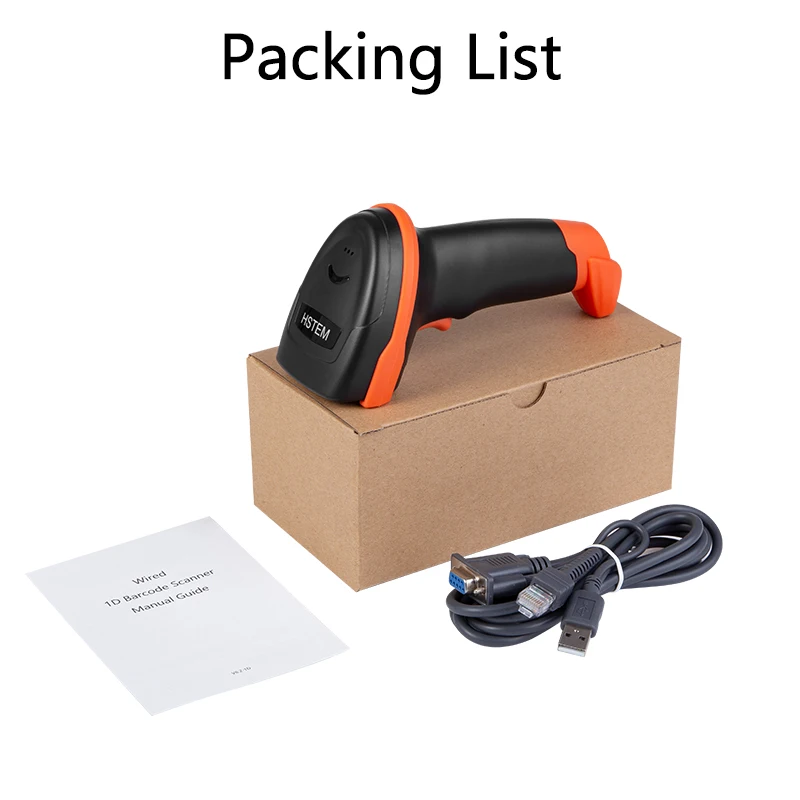 HSTEM Barcode Scanner T8D/T8L Handheld Wired 1D 2D QR Bar Code Reader With USB and RS232 Interface For Serial Connection