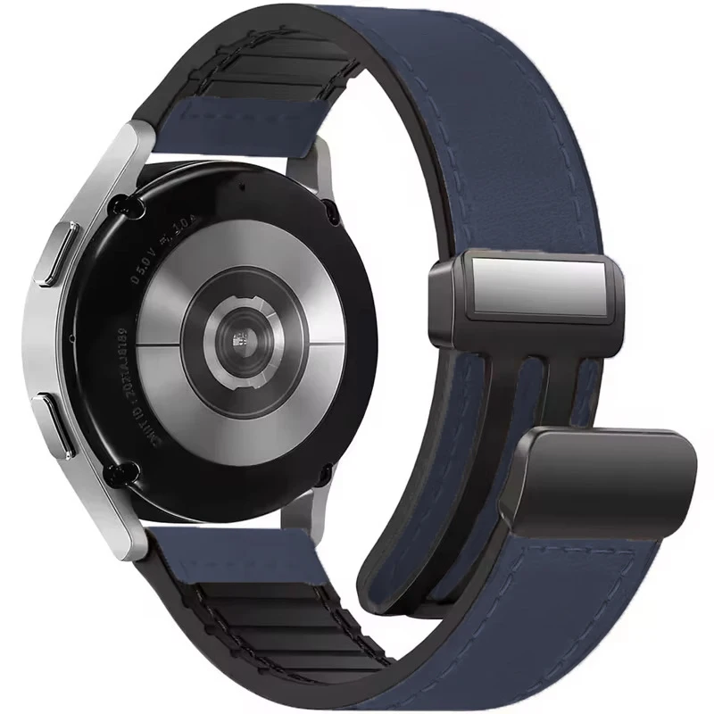 Magnetic Leather Silicone Strap with Classic Bracelet Design - 20mm/22mm Option