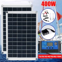 Kit de panneaux solaires 400W 200W, cellule solaire 18V avec contrôleur 10A-100A, chargeur extérieur double USB, batterie externe pour téléphone portable Camping 1