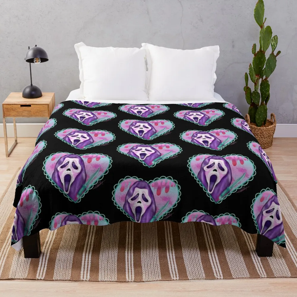 

Kawaii GhostfaceThrow Blanket Flannel Blanket Extra Large Blanket