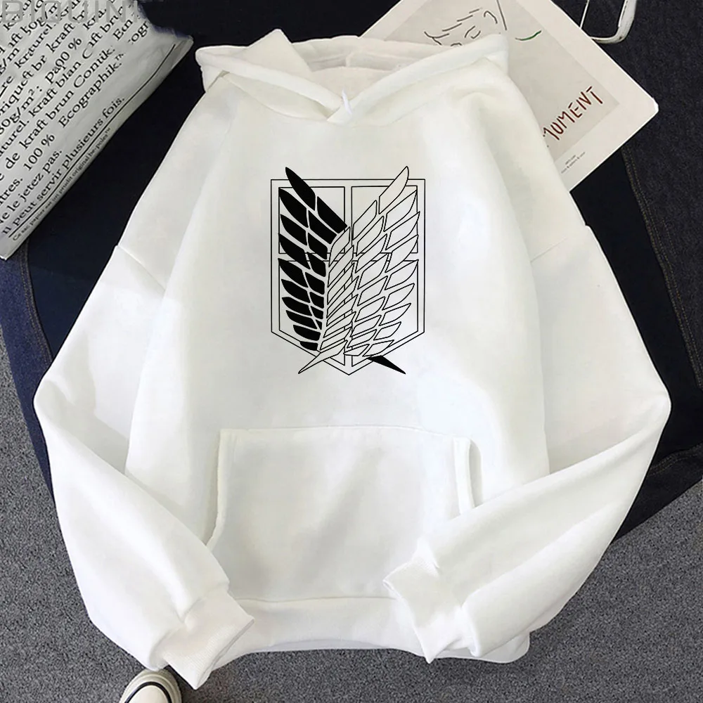 

Attack on Titan Hoodies Unisex Shingeki No Kyojin Anime Clothes Loose Casual Streetwear Solid Color Hooded Sweatshirt