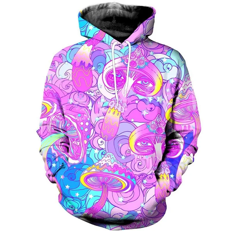 thumbnail image 1 of Sudadera con capucha con estampado 3D de hongos para hombre, sudadera informal de gran tamaño, divertida, ropa de calle, primavera y otoño, 1 of 4