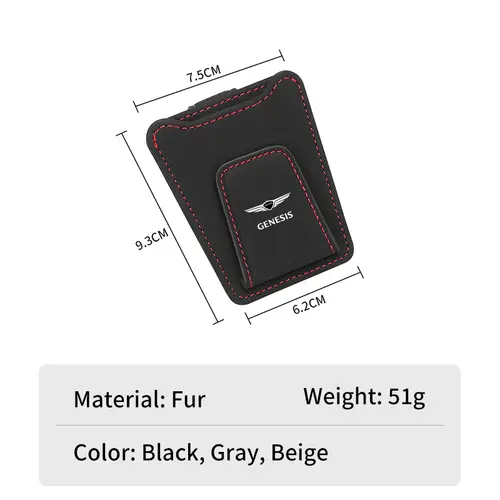 Car Sun Visor Glasses Clip Leather Sunglasses Card Holder For Genesis GV70 GV80 EV BH G80 GV90 2019 2020 2021 2022 2023 G70 G90 - Image 6