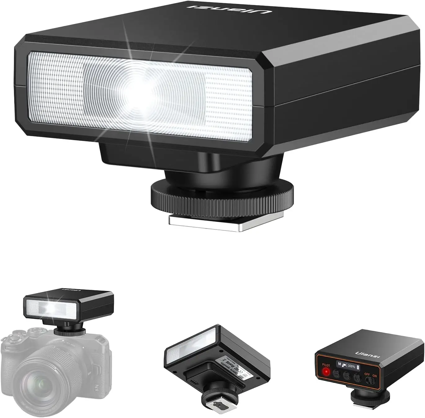 Mini Camera Flash, GN12/CCT 5600K Speedlite for Canon Fuji Sony Nikon Panasonic Olympus Pentax, Universal Hot Shoe Mount