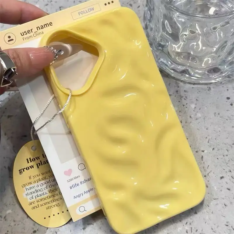 3D Luxury Silk Wavy Pattern Soft Phone Case
