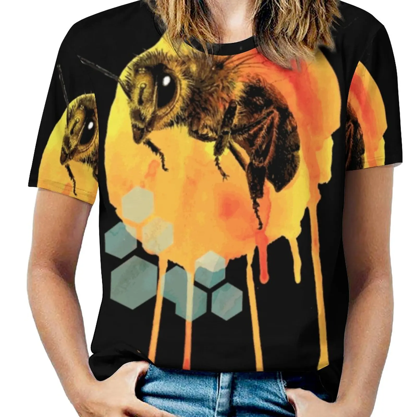 

Женская летняя футболка с круглым вырезом и коротким рукавом