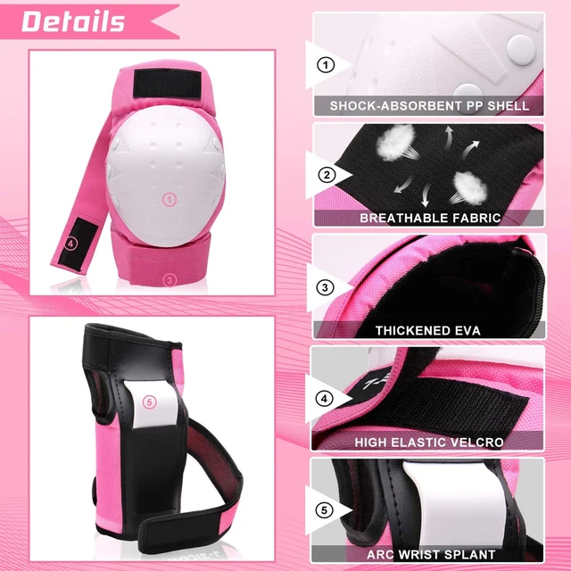 Adult Youth Kids Knee Pads Elbow Pads Wrist Guards Protective Gear for Skateboarding Roller Skating Cycling BMX Bicycle Scooter 3