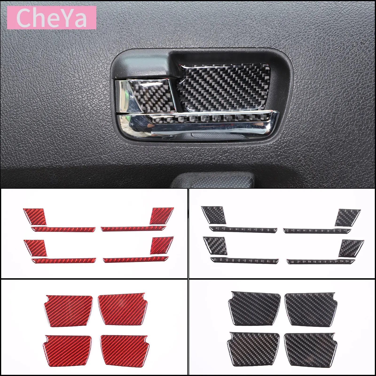 

For Hummer H3 2005-2009 Soft Carbon Fiber Car Door Inner Handle Decoration Sticker Interior Modification Accessories