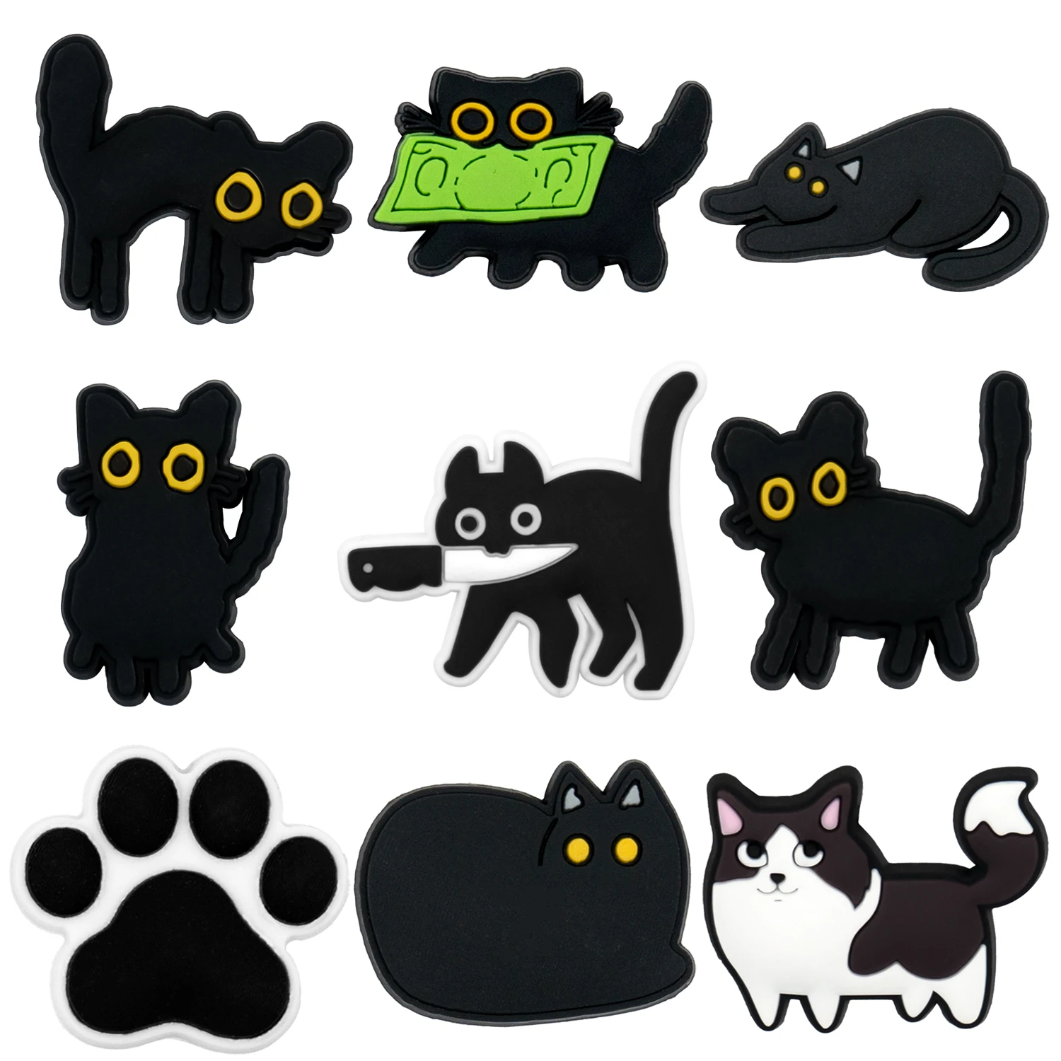 1/20 Stück PVC Lustige Tiere Schuhanhänger Niedliche Katze Ente Hund Frosch Schuhdekorationen Rosa Schwein Salamander Pin Clog Zubehör Geschenke – Detail 4