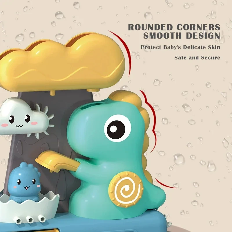 Children's Take A Shower Paddle Toys Cartoon Animals Dinosaurs Spin Water Spray Waterwheel Bath Toy Kids Delight Shower Toy Gift 5